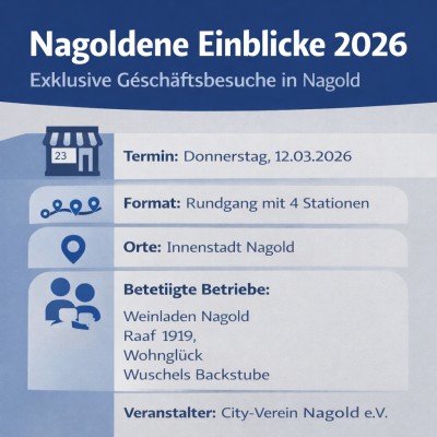 Veranstaltung „Nagoldene Einblicke“ geht ab 12. März weiter
